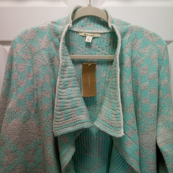 francesca's miami chunky knit drape cardigan - Picture 3 of 8